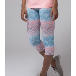 IVIVVA By Lululemon Girls Kids Crafty Bleached Coral Rhythmic Crop Leggings 10